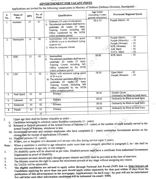 Ministry of Defence Jobs 2024 Opportunities Advertisement