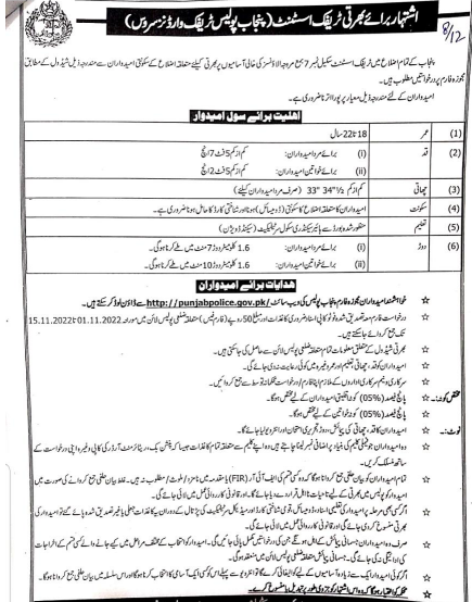 City Traffic Police Jobs in 2024 Advertisement